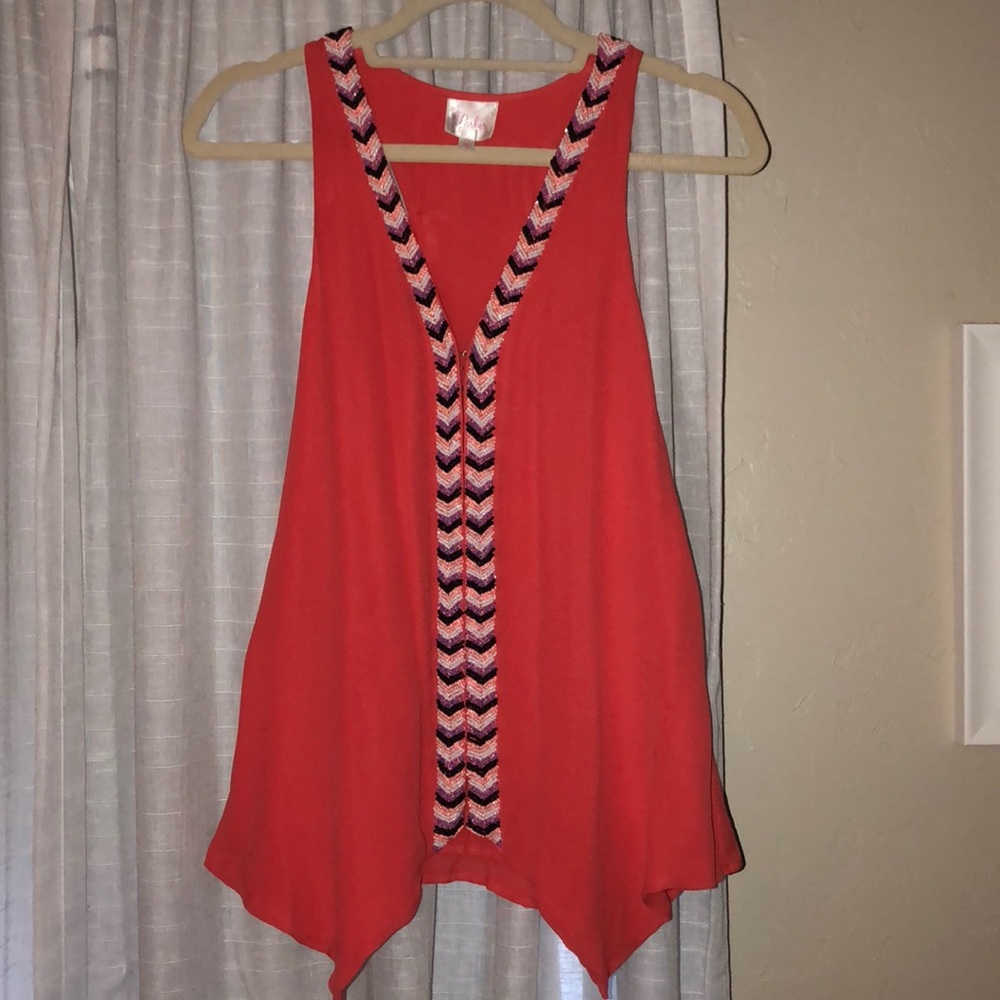 Parker Orange Beaded Blouse